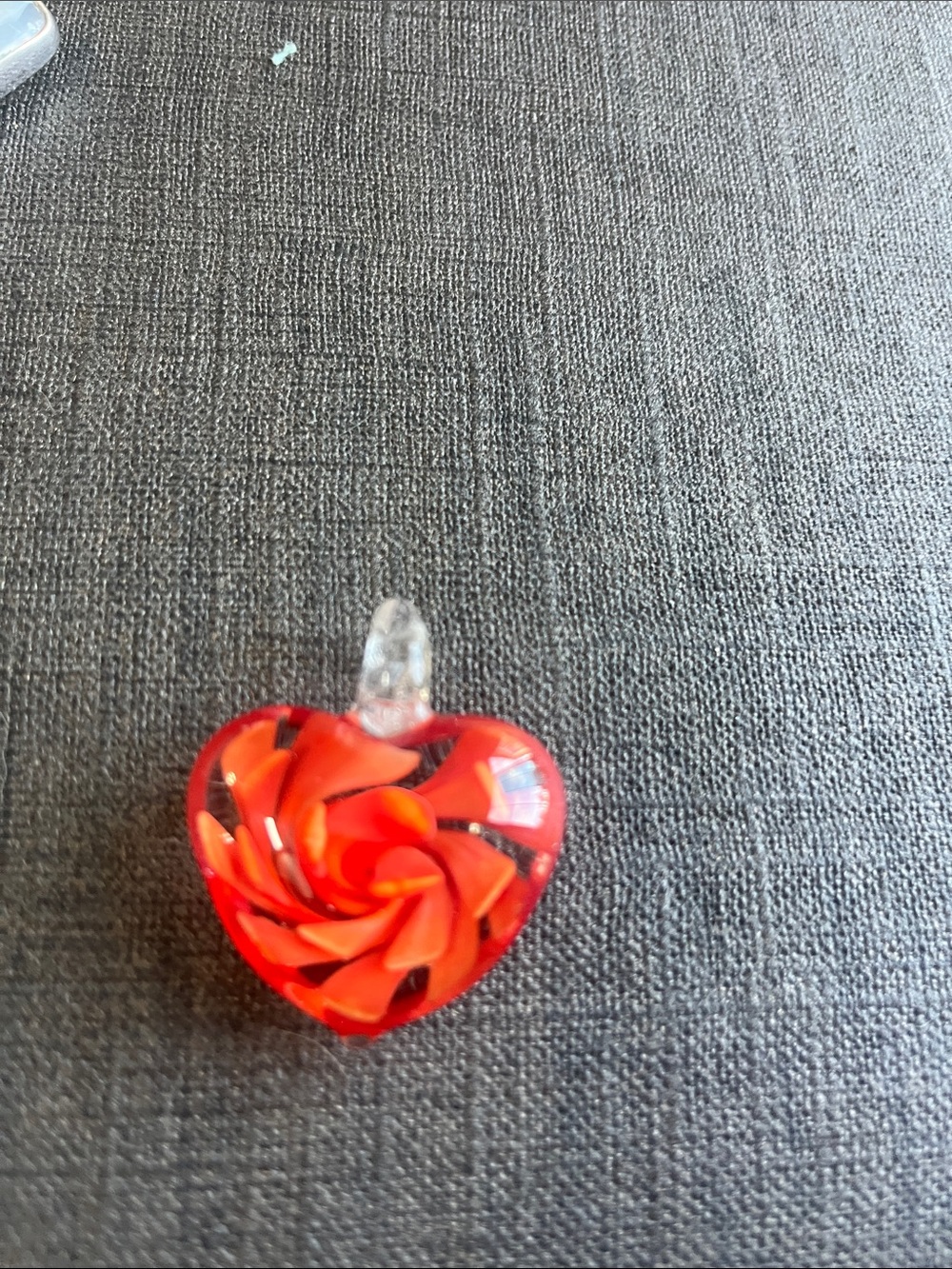 Vintage Blown Orange Glass Pendant Necklace - Elegant Jewelry